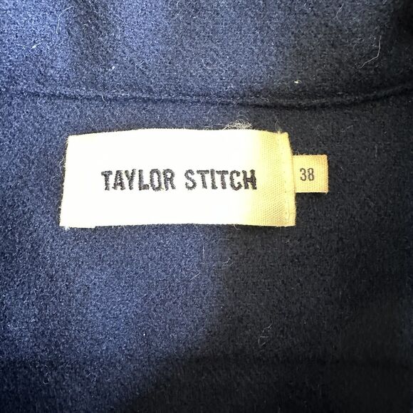 Taylor Stitch Shirt Jacket Wool Blend Men's size 38 Navy Shacket USA Woolrich - Picture 4 of 6